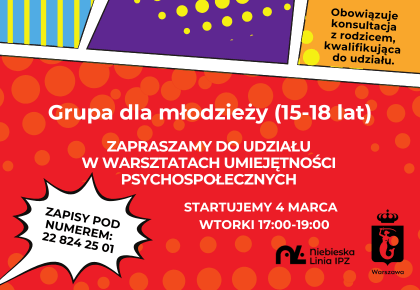 Grupa dla młodzieży (15-18 lat) – start 4 marca